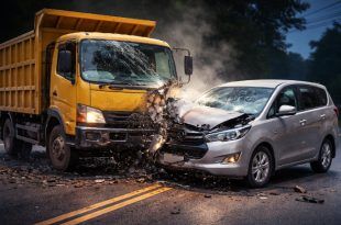 Truk dan Innova Adu Banteng di Genteng, Tidak Ada Korban Jiwa