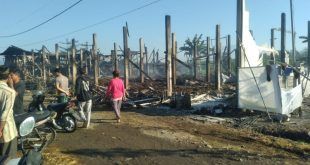 Kandang Ayam di Dusun Mojoroto, Desa/Kecamatan Tegalsari yang terbakar karena arus pendek listrik. (Foto. Salam Bikwanto)