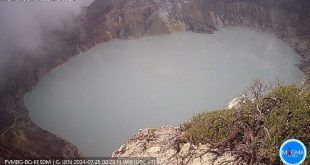 Kondisi Gunung Api Ijen, yang saat ini berada pada tingkat aktivitas Level II. (Foto. Istimewa)