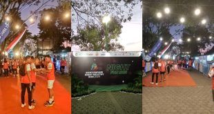 Banyuwangi Night Healthy Run yang diselenggarakan oleh Pemkab Banyuwangi di RTH Maron Genteng. (Foto. Galang Sanubari)