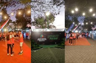 Banyuwangi Night Healthy Run yang diselenggarakan oleh Pemkab Banyuwangi di RTH Maron Genteng. (Foto. Galang Sanubari)