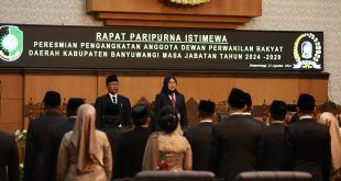 Pelantikan anggota dilakukan dalam Rapat Paripurna Istimewa yang berlangsung di Gedung DPRD Banyuwangi. (Foto. Istimewa)