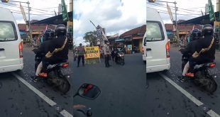 Pengalihan jalur yang ada di sekitaran Desa Bangorejo karena ada kegiatan Grebek Suro. (Foto. Nur Kholik)