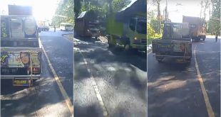 Antrian kendaraan di sekitaran Jalur Gumitir karena ada truk yang mengalami patah As Roda. (Foto. Ahmad Arif)