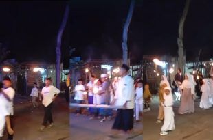 Kegiatan Pawai Obor dengan tradisi Endog-endogan guna peringatan Maulid Nabi. (Foto. Aini Afifah)