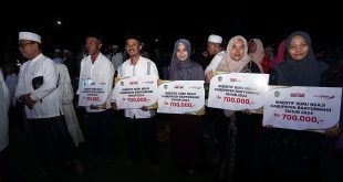 Penyaluran insentif Guru Ngaji di wilayah Banyuwangi pada momen peringatan Maulid Nabi. (Foto. Istimewa)