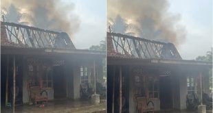 Insiden kebakaran yang terjadi di Dusun Krajan, Desa Banjarsari, Kecamatan Glagah, Banyuwangi. (Foto. Istimewa)