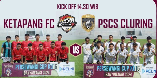 Laga Final Kompetisi Persewangi Cup KU-16 di Stadion Diponegoro Banyuwangi antara PSCS Cluring melawan Ketapang FC. (Foto. Instagram @persewangiofficial)