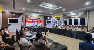 Polresta Banyuwangi menggelar rapat koordinasi (rakor) untuk memastikan pengamanan acara sholawatan Gus Iqdham. (Foto. Istimewa)