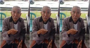 Haji Asrofi lansia yang mengaku asal Buleleng Bali di ketemukan oleh Damkarmat sektor Genteng. (Foto. Istimewa)