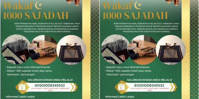 Sambut Ramadhan 1445 H, Radio Bintang Tenggara Agendakan Program Wakaf 1000 Sajadah Bersama Donatur dan Pendengar