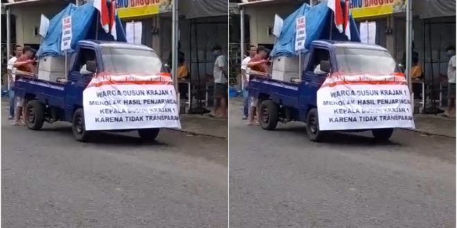 Warga Gelar Aksi Unjuk Rasa di Depan Balai Desa Tegalsari, Buntut Dugaan Kecurangan Seleksi Penjaringan Perangkat Desa 