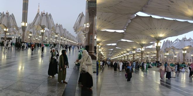 Kondisi Masjid Nabawi di Kota Madinah saat Jemaah Haji selesai melaksanak Sholat Subuh berjamaah. (Foto. Abdul Wahid For RBT)