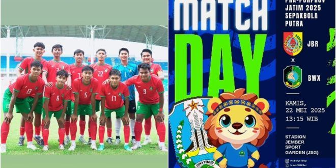 Tim Porprov Sepak Bola Putra Banyuwangi harus menelan kekalahan perdana dalam laga ketiga mereka saat bertemu dengan Jember. (Foto. Akun Instagram @pssibanyuwangi)