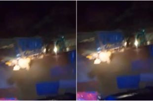Truk pengangkut batu dilaporkan mengalami kendala di barat Watu Gudang, Jalur Gumitir pada Jumat 30 Mei 2025. (Foto. Teguh Santoso)