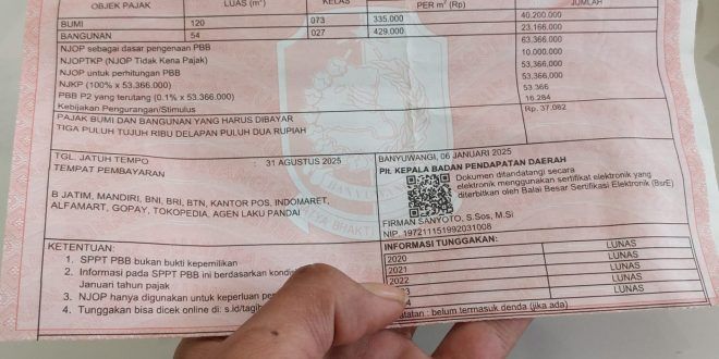 Polemik Penaikan Tarif PBB-P2 di Banyuwangi Berakhir?