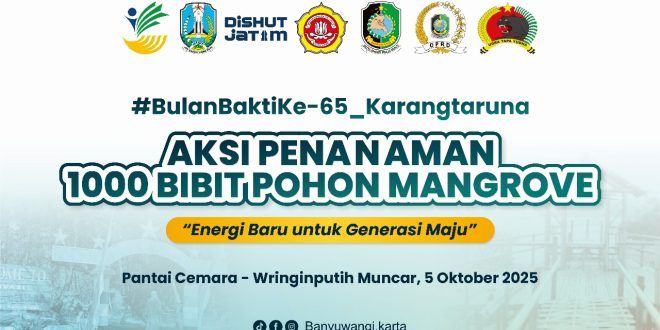 Kolaborasi Karang Taruna dan TNI, Seribu Mangrove untuk Pantai Cemara Banyuwangi