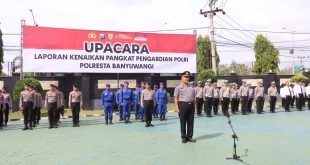 Polresta Banyuwangi Berikan Kenaikan Pangkat Pengabdian Atas Dedikasi dan Loyalitas Anggota
